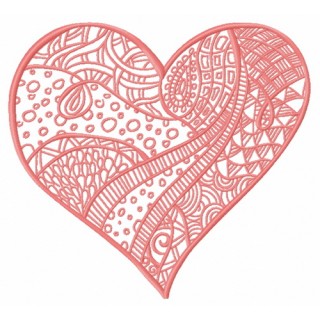Mosaic heart embroidery design - Embroidery Design