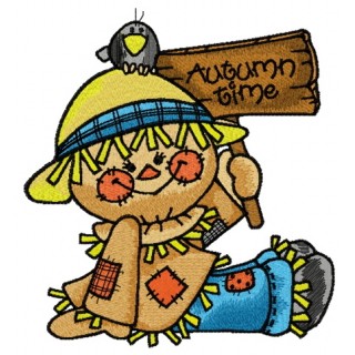Friendly scarecrow embroidery design - Embroidery Design