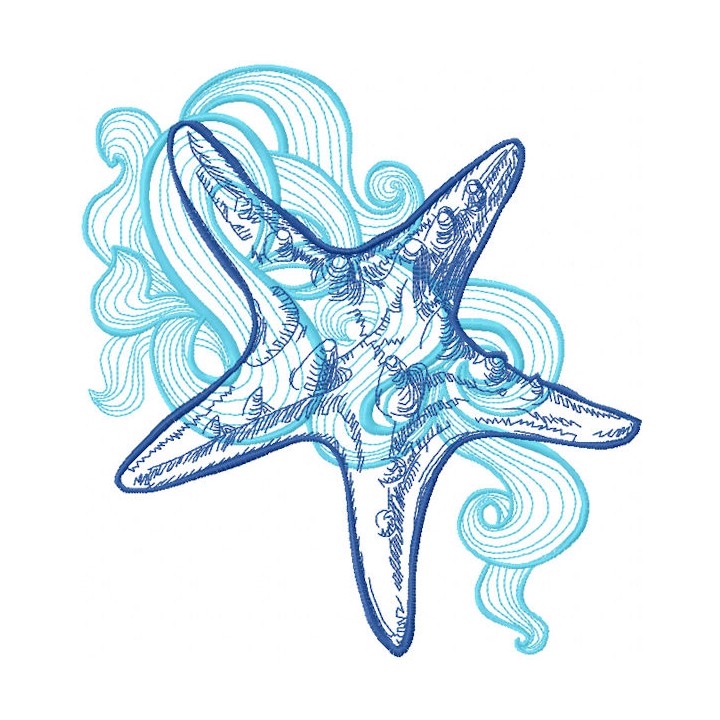 Sea star 3 embroidery design - Embroidery Design