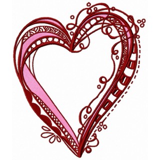 Ribbon heart embroidery design - Embroidery Design