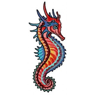 Combat sea horse embroidery design - Embroidery Design