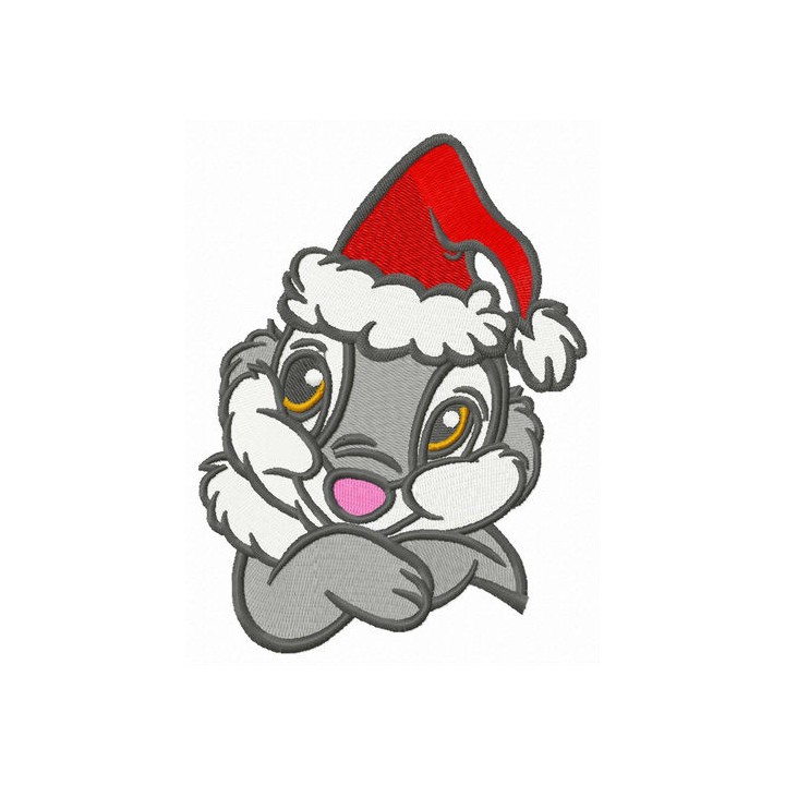 Thumper ready for X-mas embroidery design - Embroidery Design