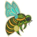 Hardworking bee embroidery design showcasing a detailed stitched motif of a bee, perfect for various fabric projects.