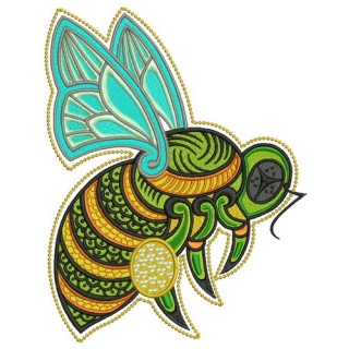 Hardworking bee embroidery design - Embroidery Design