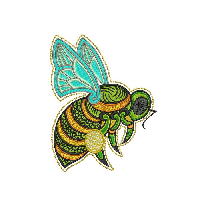 Hardworking bee embroidery design - Embroidery Design
