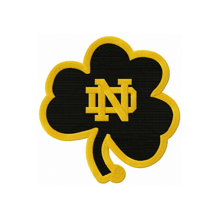 Notre Dame Fighting Irish clover logo embroidery design - Embroidery Design