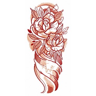 Wrapped roses embroidery design - Embroidery Design