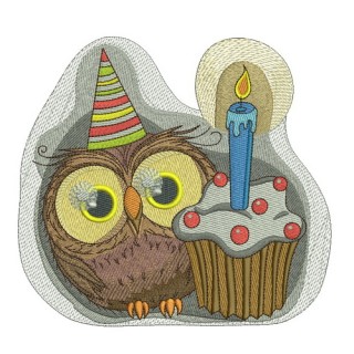 Owl's first birthday embroidery design - Embroidery Design