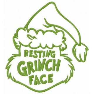 Resting Grinch face funny hat embroidery design - Embroidery Design
