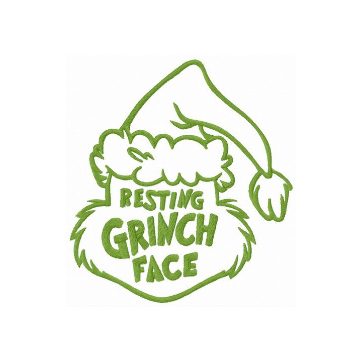 Resting Grinch face funny hat embroidery design - Embroidery Design
