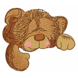 Sleeping Teddy bear toy embroidery design - Embroidery Design
