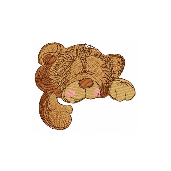 Sleeping Teddy bear toy embroidery design - Embroidery Design