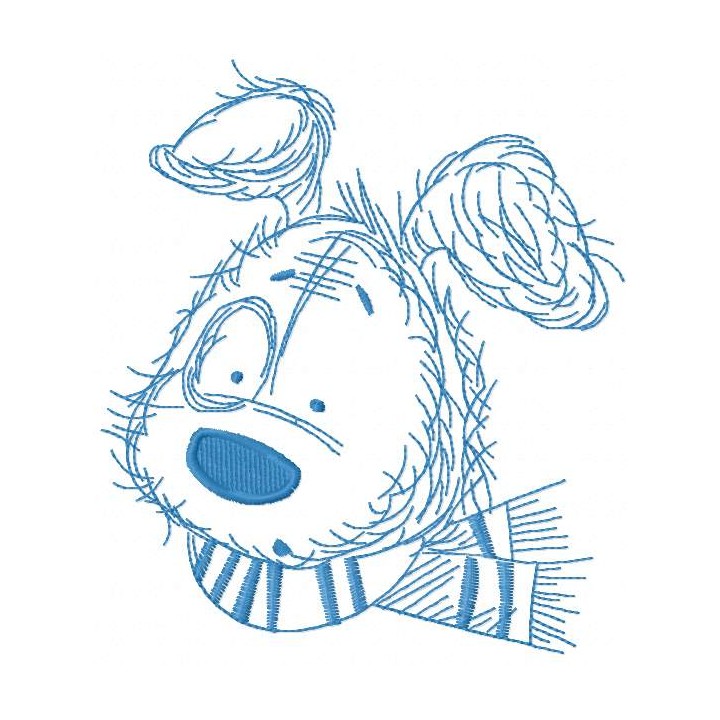 Dog in scarf embroidery design - Embroidery Design