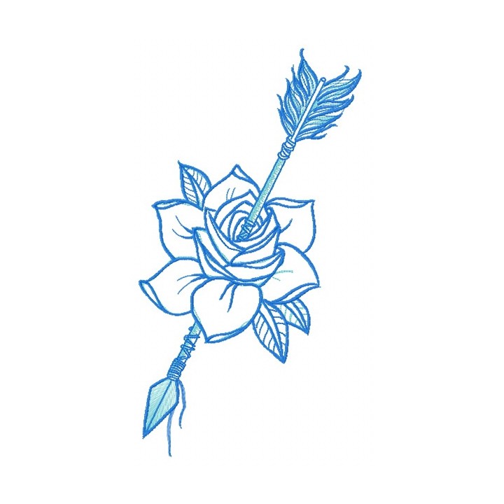 Wounded rose embroidery design - Embroidery Design