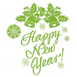 Happy New Year 3 embroidery design - Embroidery Design