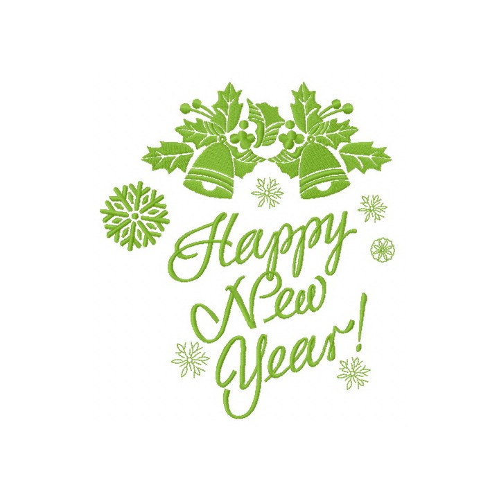 Happy New Year 3 embroidery design - Embroidery Design