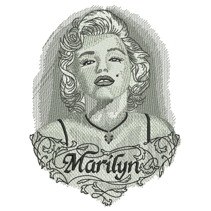 Gorgeous Marilyn embroidery design - Embroidery Design