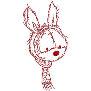 Bunny with scarf embroidery design - Embroidery Design