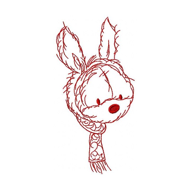 Bunny with scarf embroidery design - Embroidery Design