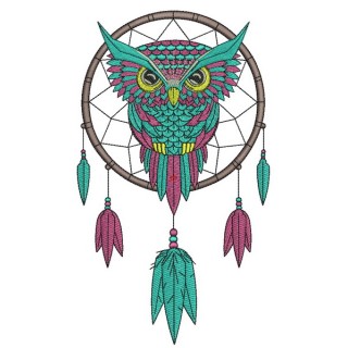 Owl dreamcatcher embroidery design - Embroidery Design