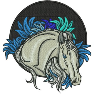 Horse at night embroidery design - Embroidery Design