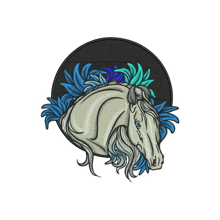 Horse at night embroidery design - Embroidery Design