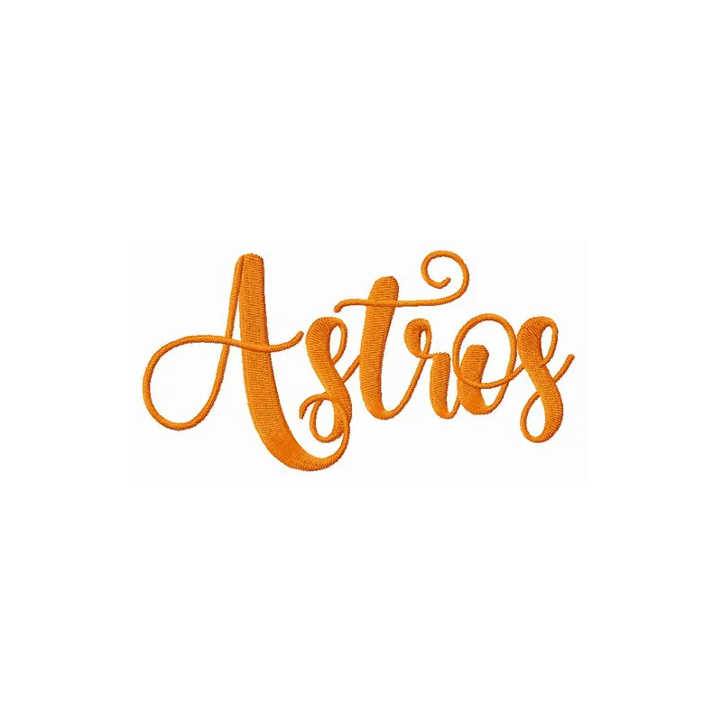 Houston Astros wordmark logo embroidery design preview showcasing detailed stitching patterns for fans.