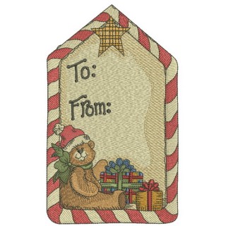 Christmas gift label embroidery design - Embroidery Design