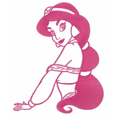 Embroidery design of the Princess of Agrabah, featuring intricate details for crafting on various fabrics.