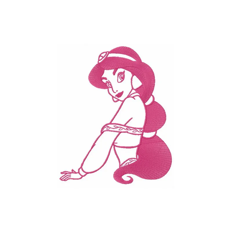 Embroidery design of the Princess of Agrabah, featuring intricate details for crafting on various fabrics.