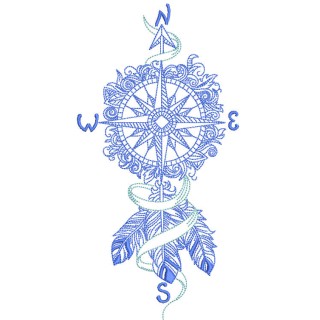 Compass dreamcatcher embroidery design - Embroidery Design