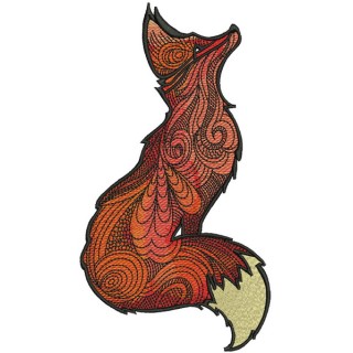 Fox looks at the sky embroidery design - Embroidery Design
