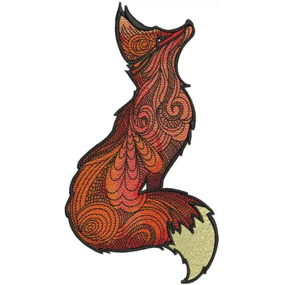 Embroidery design featuring a fox gazing at the sky, ideal for stitching on t-shirts, tote bags, or hoodies.