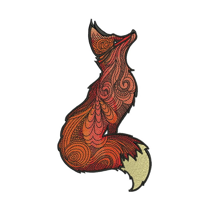 Fox looks at the sky embroidery design - Embroidery Design