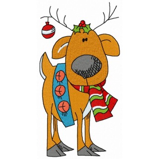 Santa's deer embroidery design - Embroidery Design