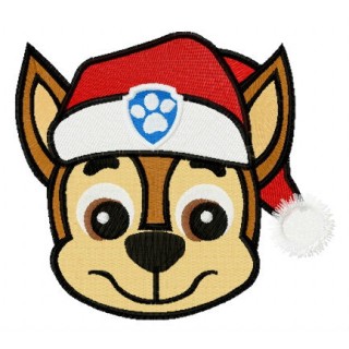 Chase in Santa hat embroidery design - Embroidery Design