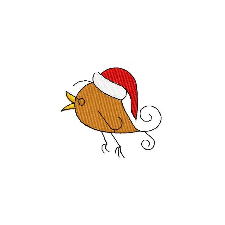 Bird Christmas song embroidery design - Embroidery Design