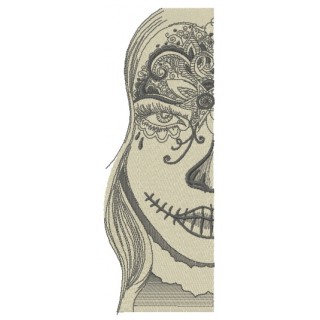 Girl on Halloween party embroidery design - Embroidery Design