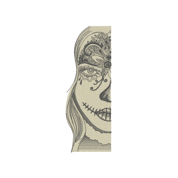 Girl on Halloween party embroidery design - Embroidery Design