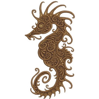 Fancy sea horse embroidery design - Embroidery Design