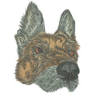 Wary dog embroidery design - Embroidery Design