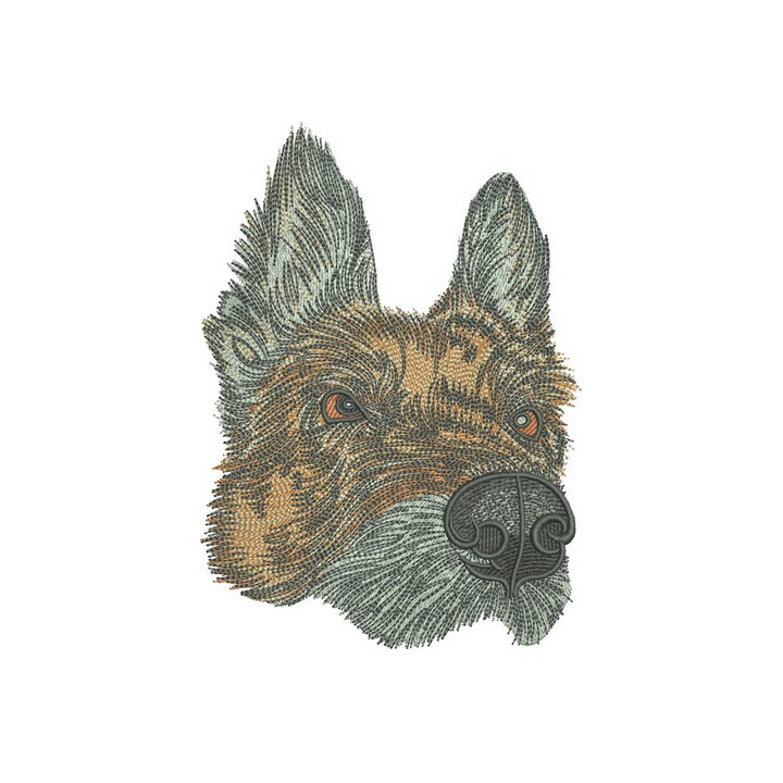 Wary dog embroidery design - Embroidery Design