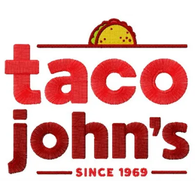 Taco John's embroidery design featuring colorful taco motifs, ideal for stitching on apparel and accessories.