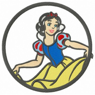 Snow White's curtsy embroidery design - Embroidery Design