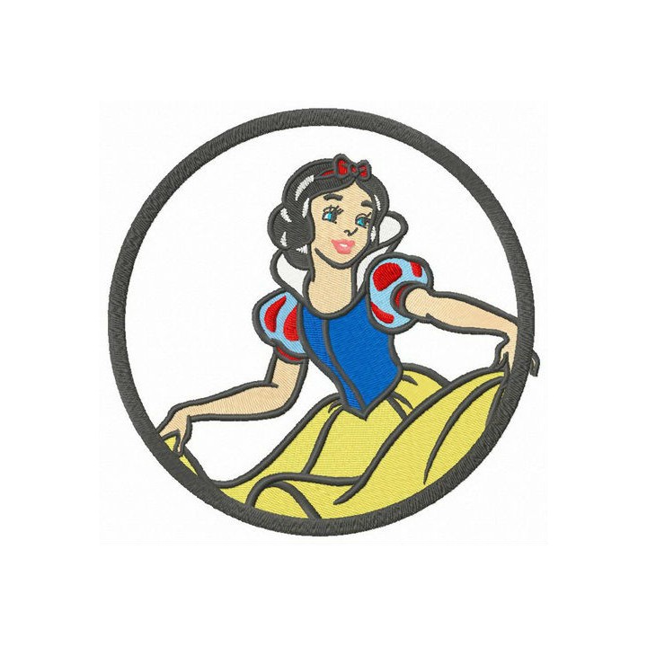 Snow White's curtsy embroidery design - Embroidery Design