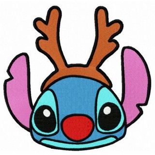 Stitch with deer horns embroidery design - Embroidery Design