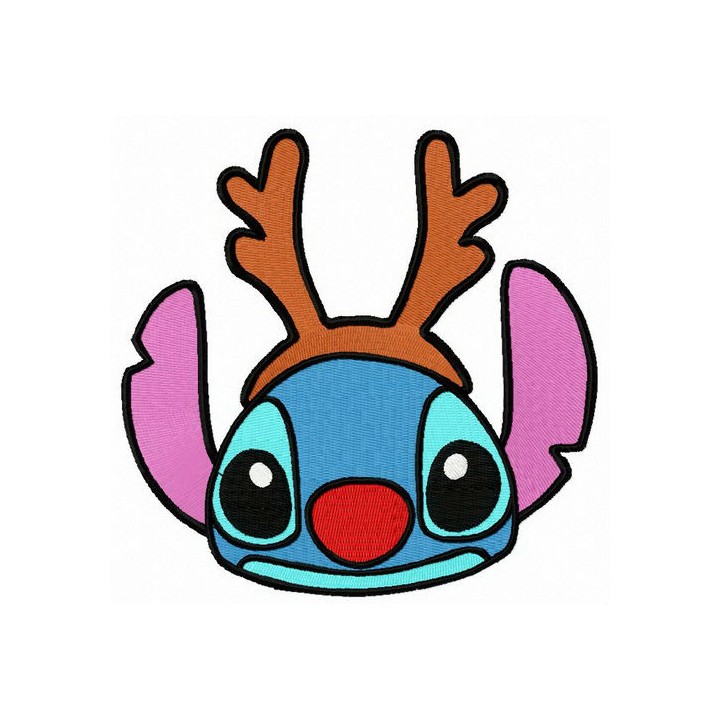 Stitch with deer horns embroidery design - Embroidery Design