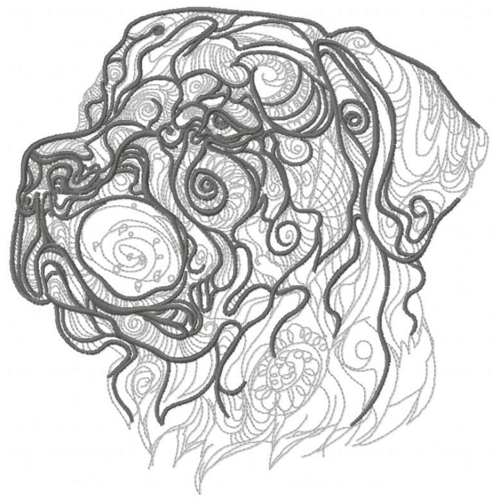 Rottweiler sketch embroidery design - Embroidery Design