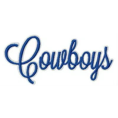 Dallas Cowboys wordmark logo embroidery design for stitching on apparel and accessories like t-shirts and caps.