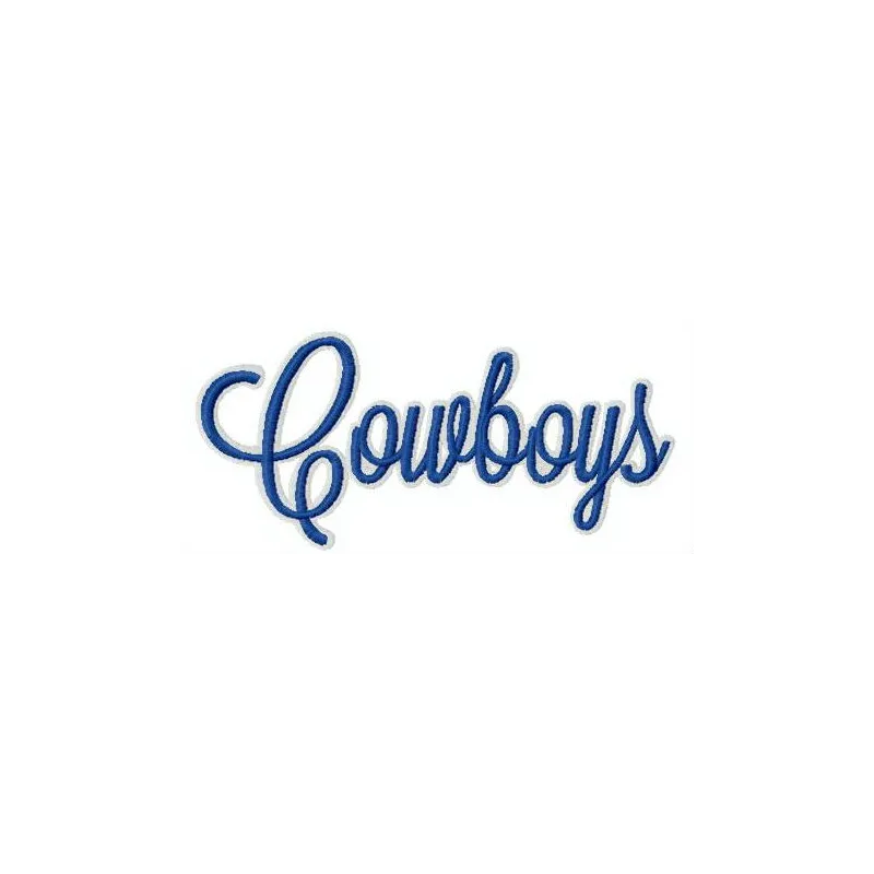 Dallas Cowboys wordmark logo embroidery design for stitching on apparel and accessories like t-shirts and caps.